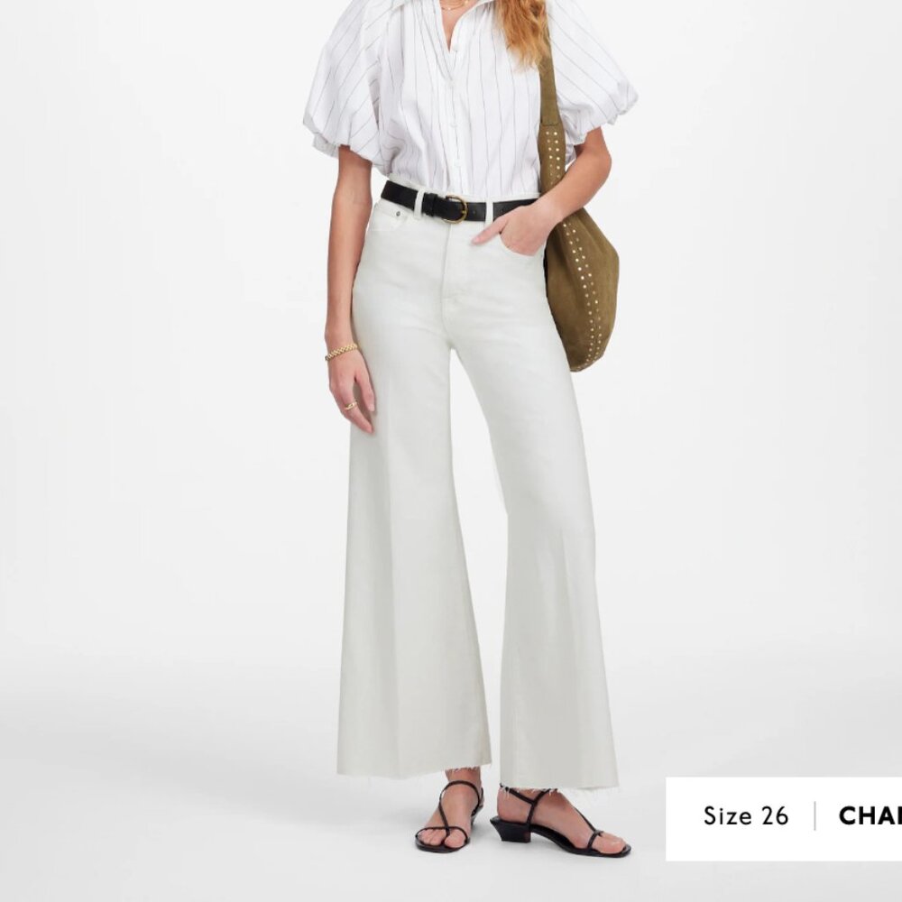 *NEW WITH TAG* Madewell Flared Wide-Leg Crop White Jeans Size 26 *NEW*